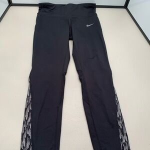 Nike Power Flash Running Tight Women XS Black Silver Reflective